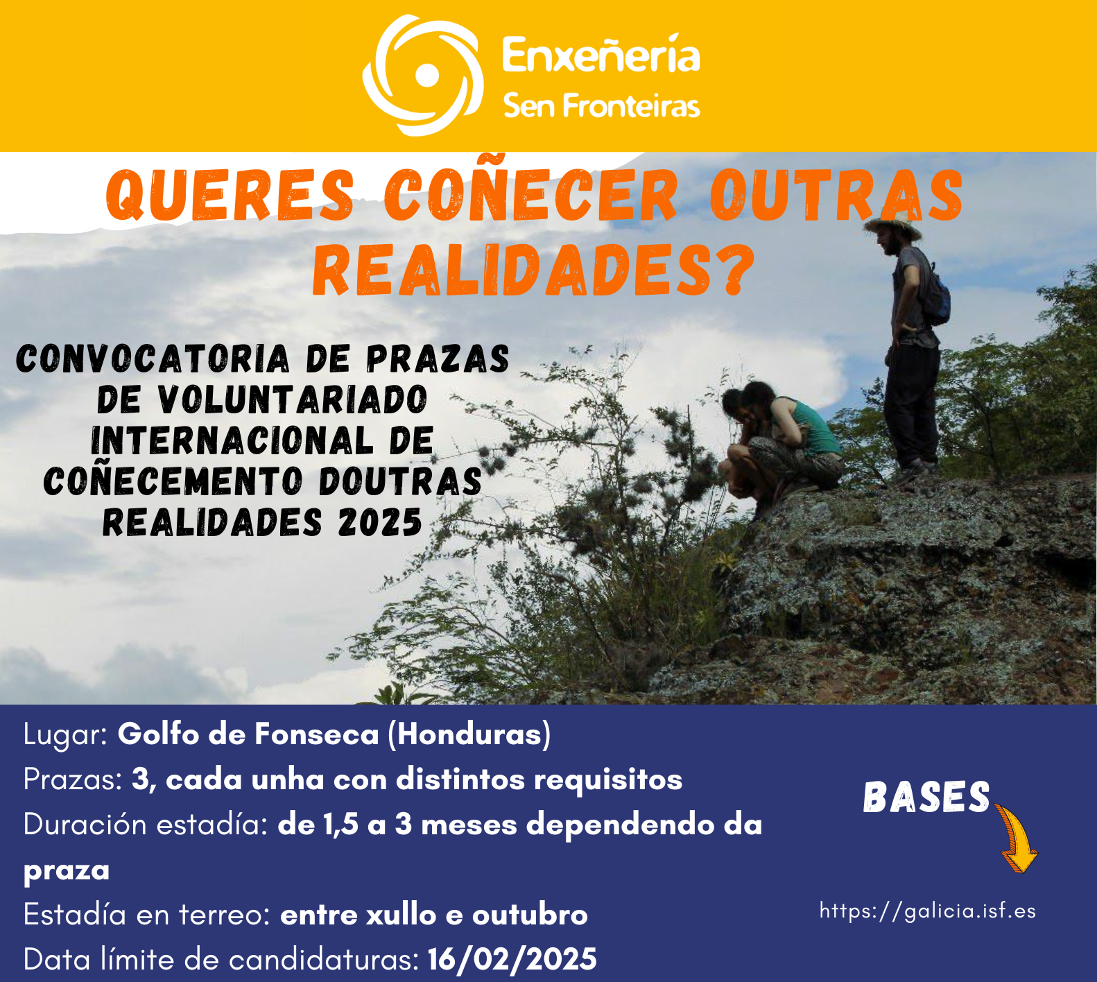 Aberto prazo para solicitar Voluntariado Internacional de Coñecemento doutras Realidades (PCR) 2025