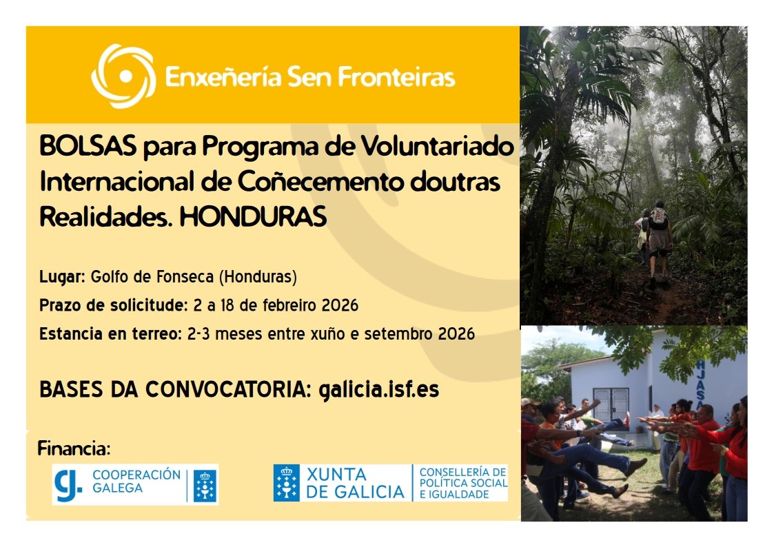 Aberto prazo para solicitar Voluntariado Internacional de Coñecemento doutras Realidades (PCR) 2026