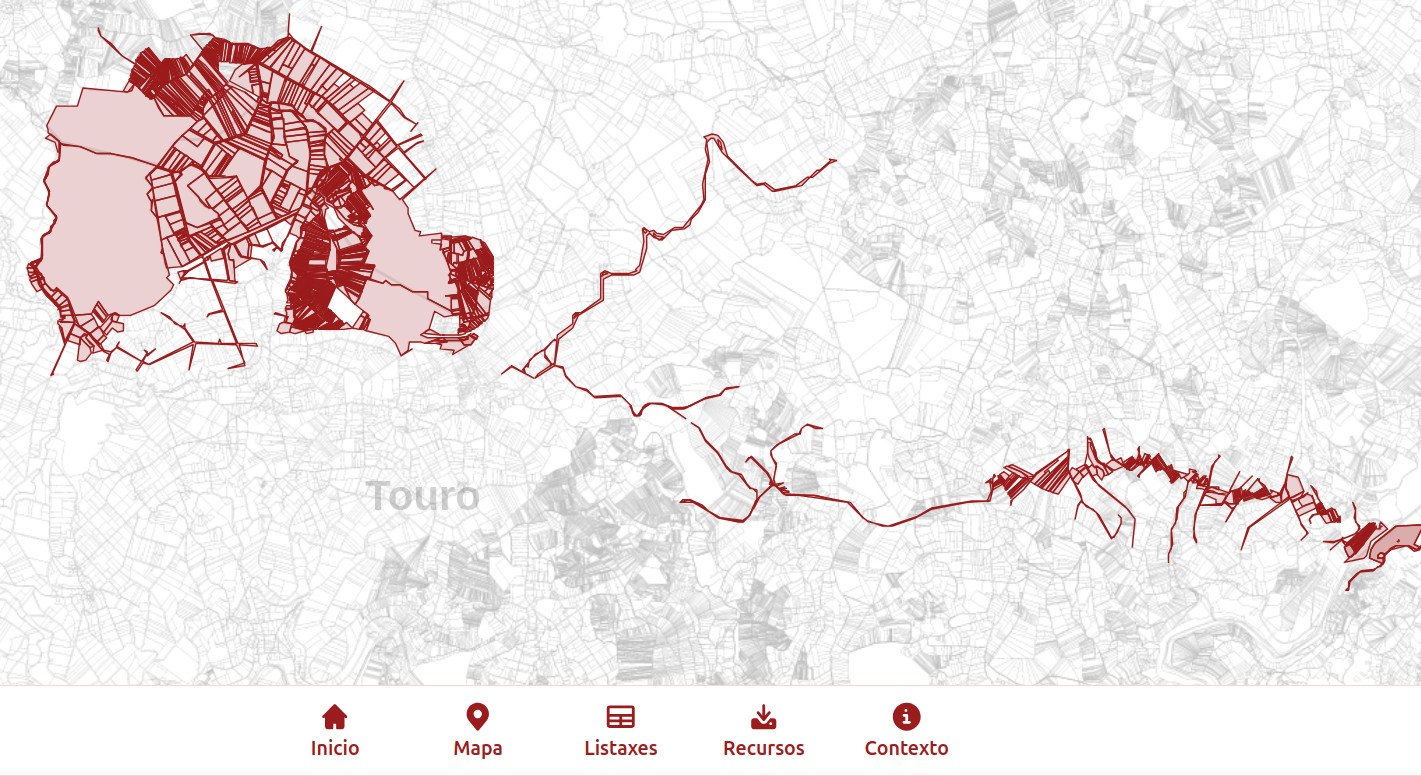 Visor de parcelas afectadas pola Mina Touro-O Pino